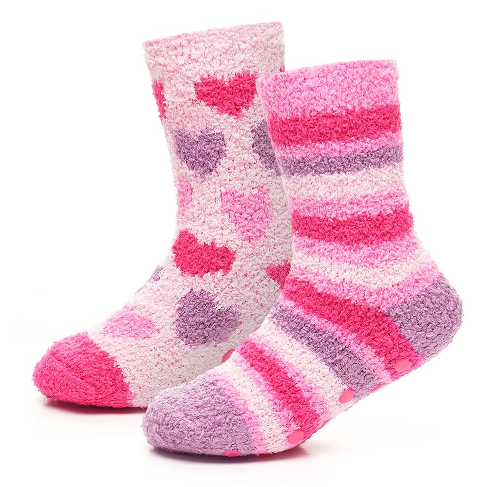 4 Pairs Girls Hearts & Stars Cosy Socks - Image 4