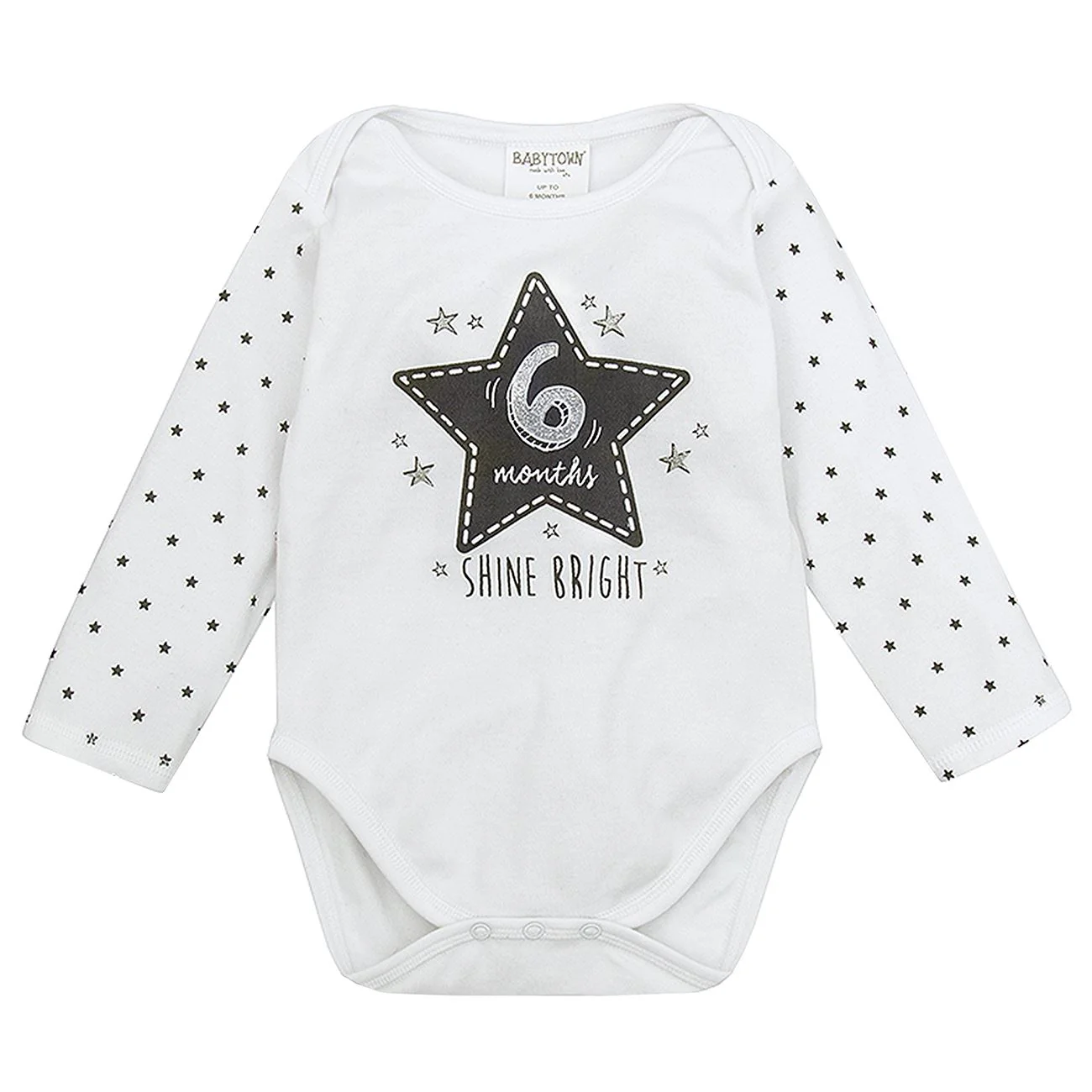 Baby 3 Pack Age Milestone Bodysuit Set - Image 6