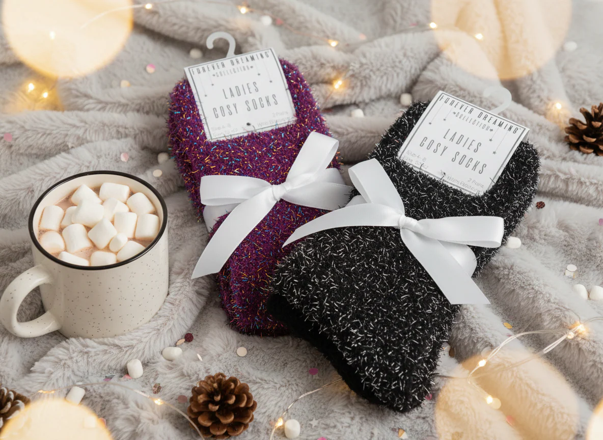 Forever Dreaming 4 Pack Fluffy Glitter Socks - Image 8