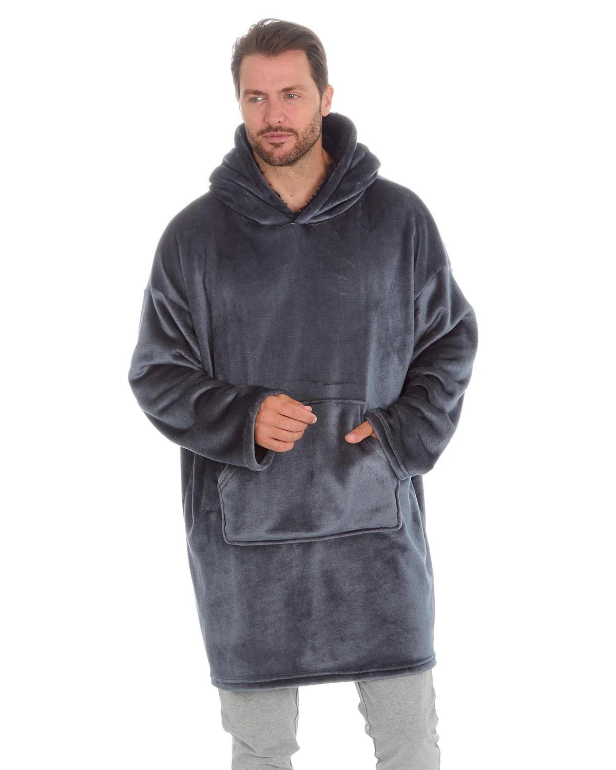 Huggable Mens Polished Fleece Oversized Hoodie - Image 6