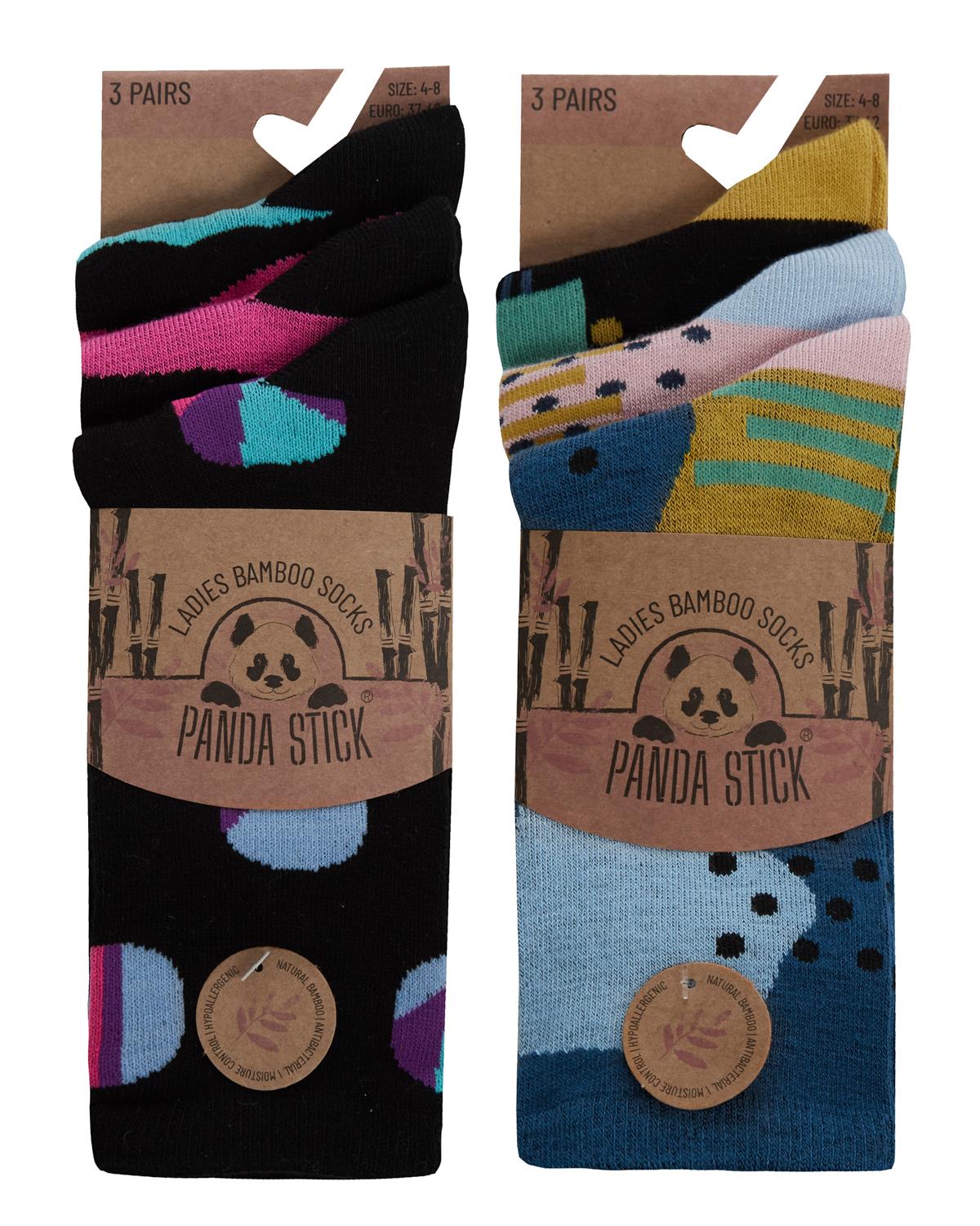 Womens 6 Pack Abstract Mix Bamboo Socks - Image 4